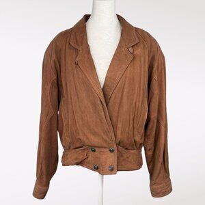 Adventure Bound Wilsons Suede Leather Bomber Jacket Brown Thinsulate Size Large